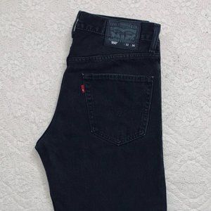 NEW Levi’s 550 Black Tall Relaxed Fit Straight Leg Jeans Size 32 x 36